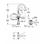 Смеситель для раковины GROHE Atrio двухвентильный, суперcталь 