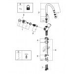 Смеситель для раковины GROHE Costa S на 1 отверстие, с цепочкой, хром (21338001)