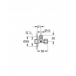 Вентиль угловой GROHE 1/2″-3/8″ для подключения смесителей, хром 