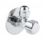 Угловой вентиль GROHE с металлической розеткой и уплотнительным кольцом, 1/2"*3/8", хром 