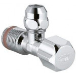 Угловой вентиль GROHE с металлической розеткой и уплотнительным кольцом, 1/2"*3/8", хром 