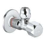 Угловой вентиль GROHE с металлической розеткой и уплотнительным кольцом, 1/2"*3/8", хром 