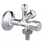 Вентиль угловой GROHE комбинированный 1/2″-3/8″ для подключения смесителей, хром 