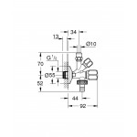 Вентиль угловой GROHE комбинированный 1/2″-3/8″ для подключения смесителей, хром (22036000)