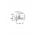 Вентиль угловой GROHE 1/2″-3/8″ для подключения смесителей, хром 