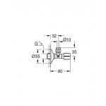 Вентиль угловой GROHE 1/2 дюйма-3/8 дюйма, 1 шт, никель, матовый 