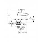 Кран для раковины GROHE Eurodisc Cosmopolitan, без функции смешивания, хром 