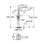 Внешняя часть смесителя для ванны GROHE Allure Brilliant напольного монтажа, хром 