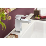 Смеситель для раковины GROHE Eurocube с донным клапаном и ограничением расхода воды, хром 