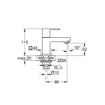 Кран для раковины GROHE Eurocube, без функции смешивания, хром 