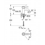 Смеситель для раковины GROHE BauClassic, хром 