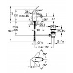 Смеситель для биде GROHE Euroeco с донным клапаном, хром 