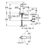 Смеситель для раковины GROHE Eurosmart Cosmopolitan с донным клапаном, черный сатин 