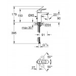 Смеситель для раковины GROHE BauLoop с цепочкой, хром 
