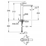 Смеситель для раковины GROHE Lineare, XL-Size, хром 