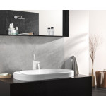 Смеситель для раковины GROHE Eurodisc Joy с донным клапаном, низкий излив, белая луна 