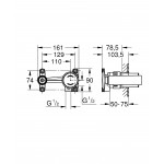 Встраиваемая часть однорычажного смесителя для раковины GROHE Eurodisc Joy на 2 отверстия 