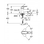 Смеситель для ванны GROHE BauEdge на 1 отверстие, на край ванны, хром 