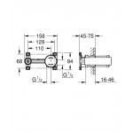 Встраиваемая часть однорычажного смесителя для раковины GROHE Eurostyle на 2 отверстия 