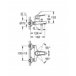 Смеситель для ванны GROHE BauFlow, хром 