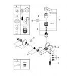Смеситель для ванны GROHE BauEdge, хром 