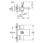 Смеситель для ванны GROHE Eurocube Joy, хром 