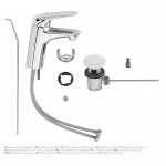 Смеситель для раковины GROHE Eurostyle с донным клапаном, хром 