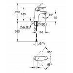Смеситель для раковины GROHE Eurostyle с цепочкой, хром 