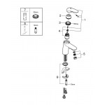Смеситель для раковины GROHE Eurostyle, хром 