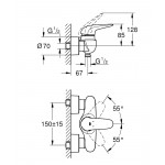 Смеситель для душа GROHE Eurostyle, хром 