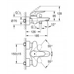 Смеситель для ванны GROHE Eurostyle, хром 