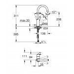 Смеситель для раковины GROHE Eurosmart с цепочкой, хром 