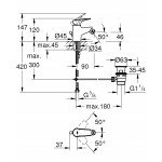 Смеситель для биде GROHE BauFlow с донным клапаном, хром 