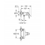 Смеситель для душа GROHE BauFlow, хром 