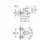 Смеситель для ванны GROHE BauFlow, хром 