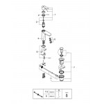 Смеситель для раковины GROHE BauEdge с энергосберегающей функцией и донным клапаном, M-Size, хром 