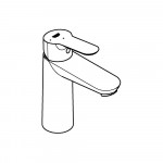 Смеситель для раковины GROHE BauEdge с энергосберегающей функцией и донным клапаном, M-Size, хром 