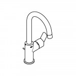 Смеситель для раковины GROHE BauEdge, с донным клапаном, L-Size, хром 