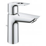 Смеситель для раковины GROHE BauLoop с ограничителем температуры и рычажным донным клапаном, M-Size, хром 