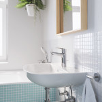 Смеситель для раковины GROHE BauLoop с ограничителем температуры и рычажным донным клапаном, M-Size, хром 