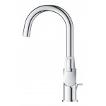 Смеситель для раковины GROHE BauLoop с ограничителем температуры и рычажным донным клапаном, L-Size, хром 