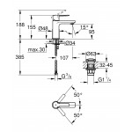 Смеситель для раковины GROHE Lineare с донным клапаном, XS-size, хром 