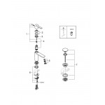 Смеситель для раковины GROHE Lineare с донным клапаном, XS-size, хром 