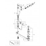 Смеситель для раковины GROHE Plus с донным клапаном и вытяжным изливом, L-Size, хром 