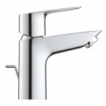 Смеситель для раковины GROHE BauLoop с ограничителем температуры и рычажным донным клапаном, S-Size, хром 