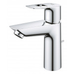 Смеситель для раковины GROHE BauLoop с ограничителем температуры и рычажным донным клапаном, M-Size, хром 