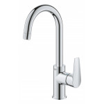 Смеситель для раковины GROHE BauEdge с ограничителем температуры и нажимным донным клапаном, L-Size, хром 