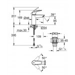 Смеситель для раковины GROHE Eurosmart, S-Size, хром 