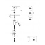 Смеситель для раковины GROHE Eurosmart, M-Size, хром 