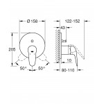 Внешняя часть смесителя для ванны GROHE Eurostyle Solid, хром 